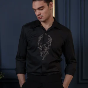 Black Hand Embroidered Shirt