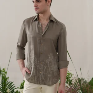 Green Embroidered Shirt