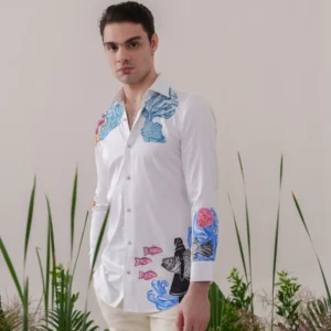 White Hand Painted Shirt